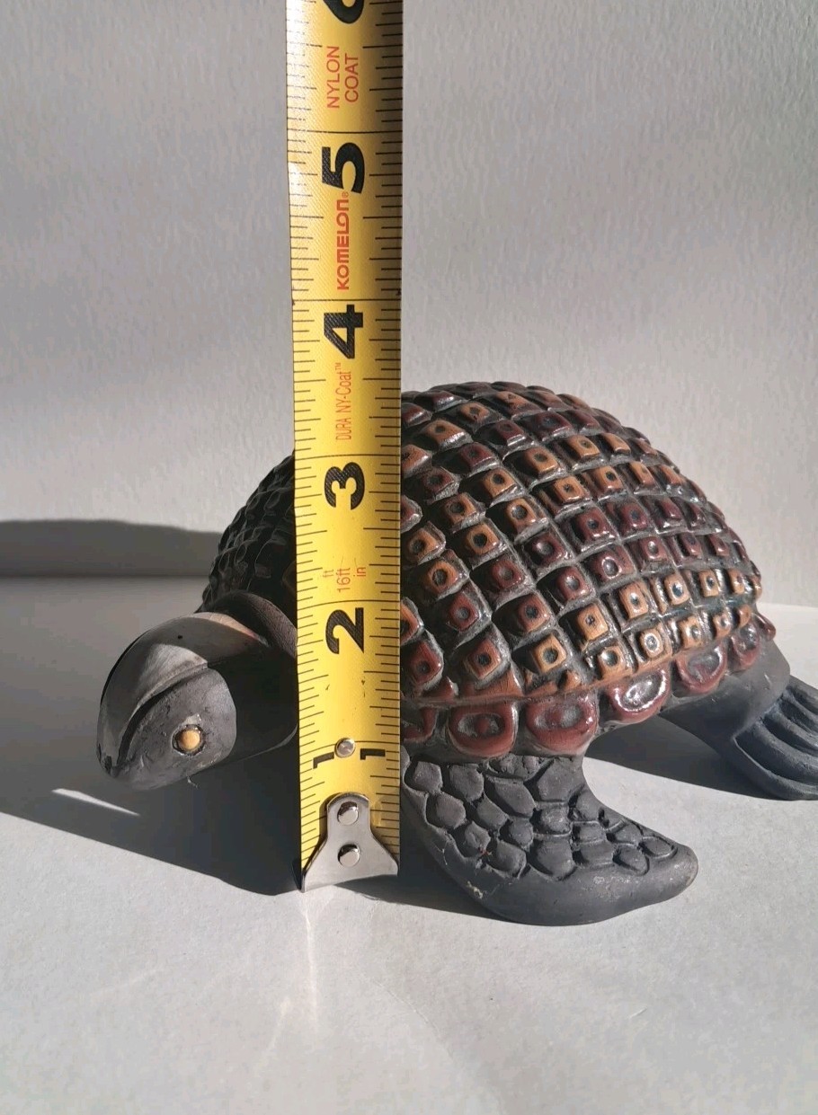 South Africa Art Pottery Raku Tortoise Turtle Animal Handmade Vintage Folk Art