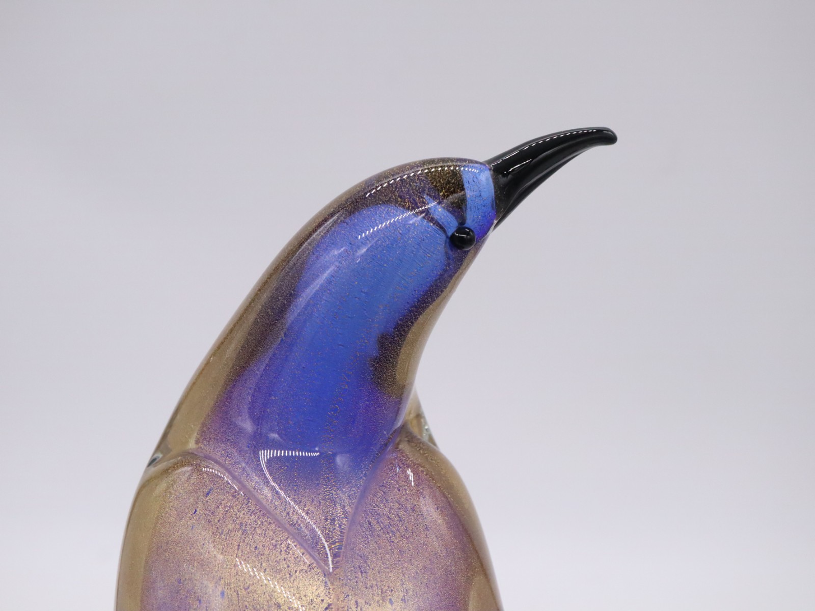 Vintage Formia Murano 11.5″ Glass Bird of Paradise Figurine Blue and Gold