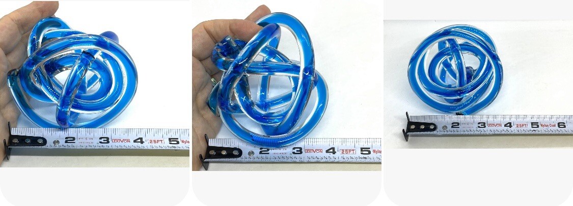 Vintage Murano Art Glass Twisted Knot Rope Sculpture Paperweight 3.3/4”