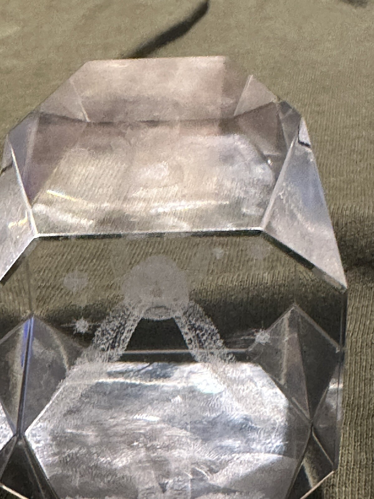 Laser Etched Glass Baby Angel Winged Cherub Paperweight Glass – 3.25 inches tall