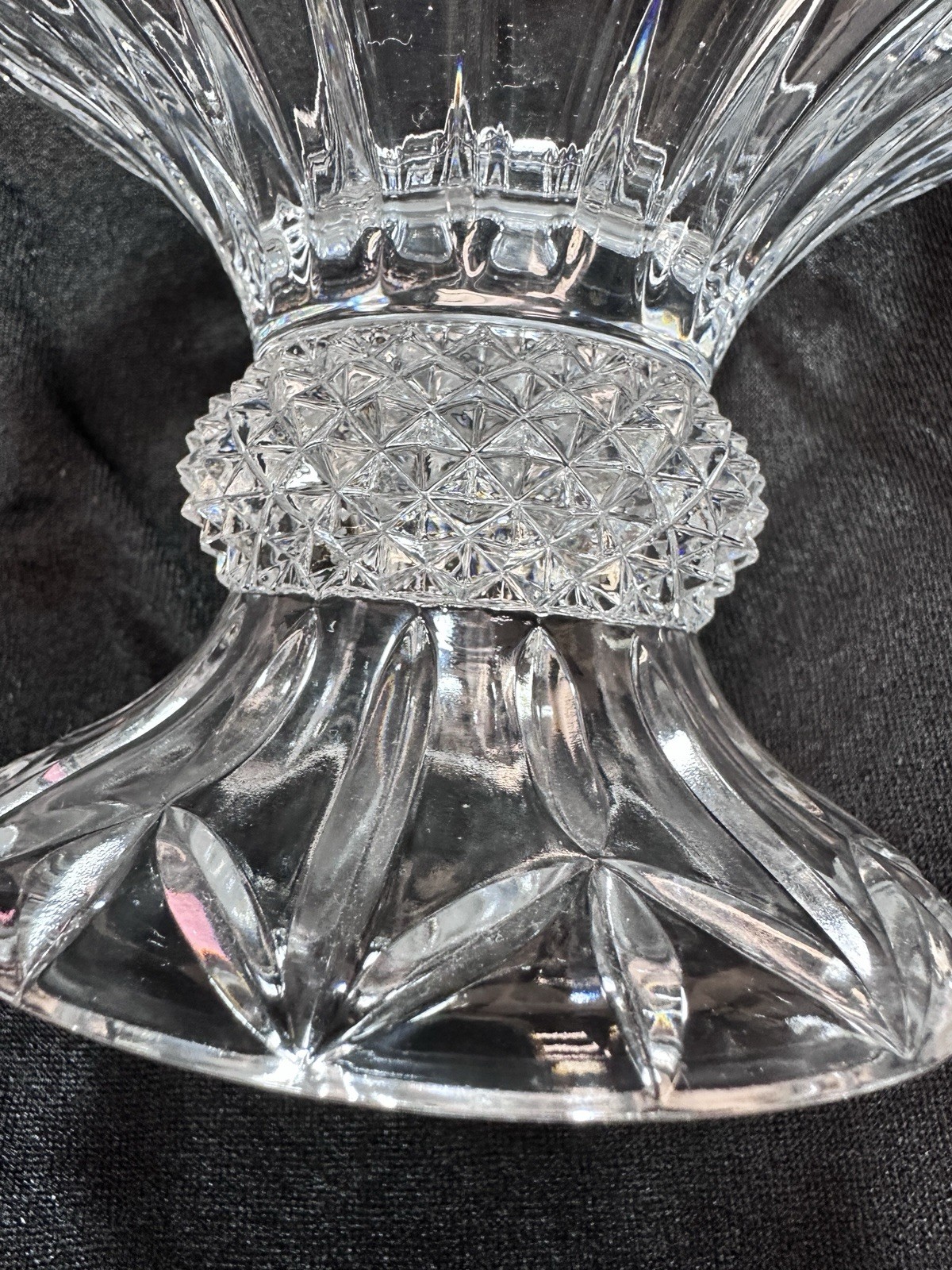 Vntg Shannon Godinger Lead Crystal Glass Basket With Handle