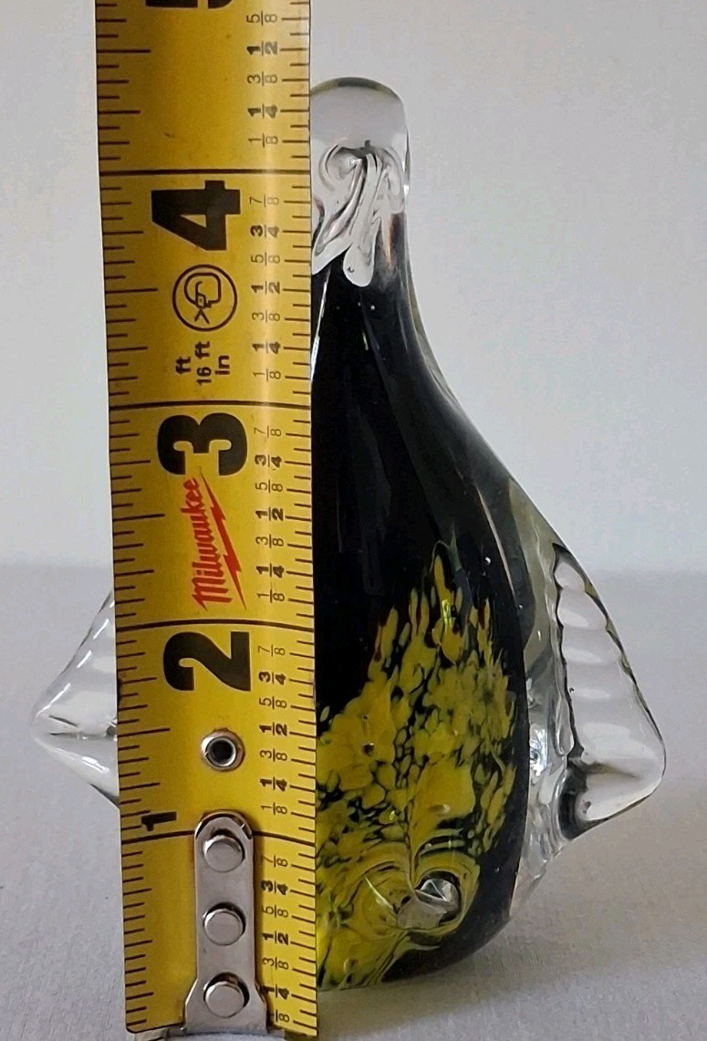 Vintage Murano Style Art Glass Penguin Figure Heavy Hand Blown Sculpture