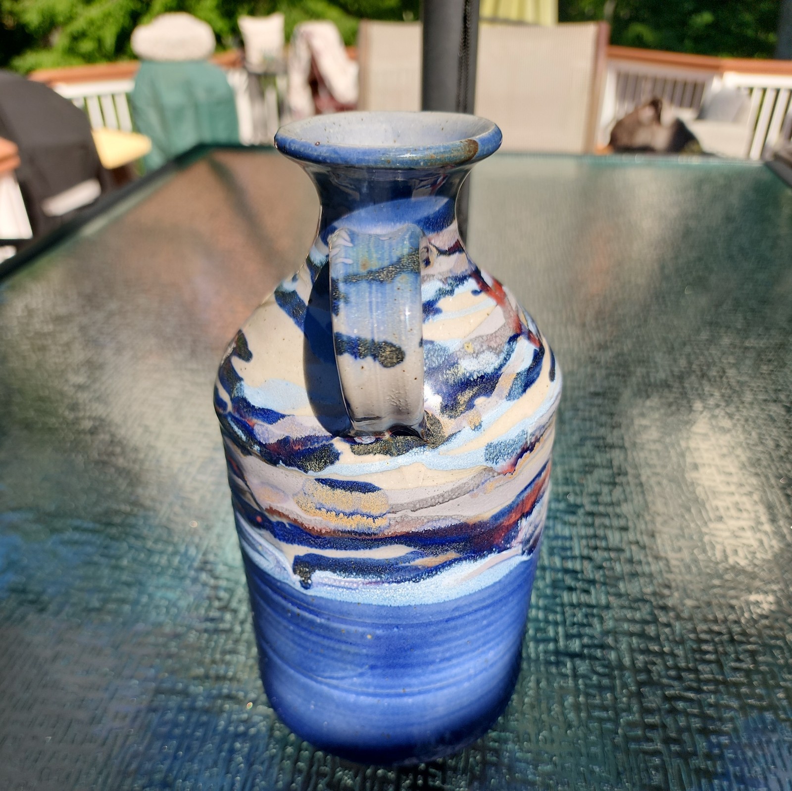 Engraved BUIE Glazed Studio Art Pottery Stoneware Jug Gatlinburg TN (EB4)