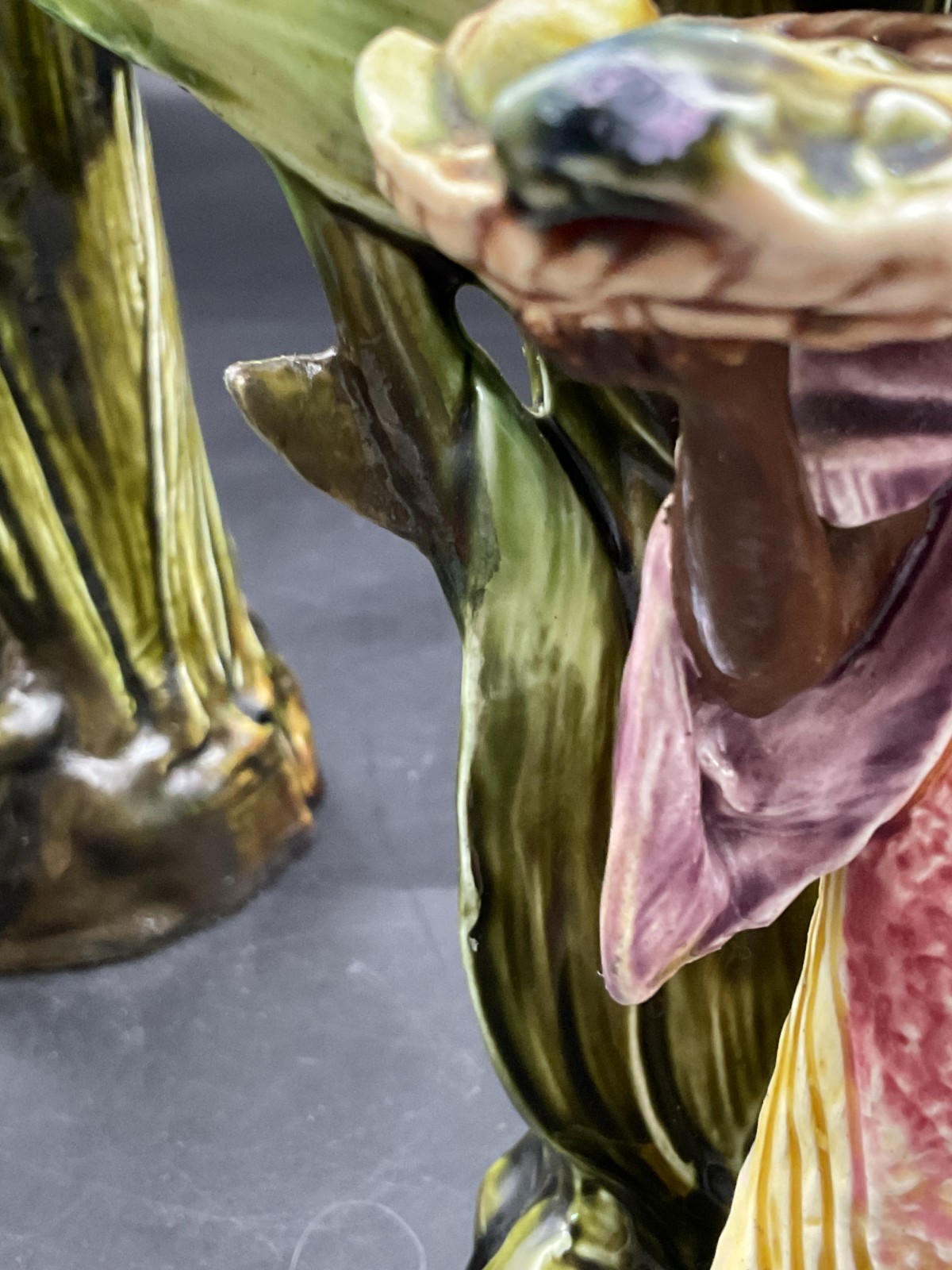 Pair of Continental Majolica Barbotine Blackamoor Figural Flower Spill Vases
