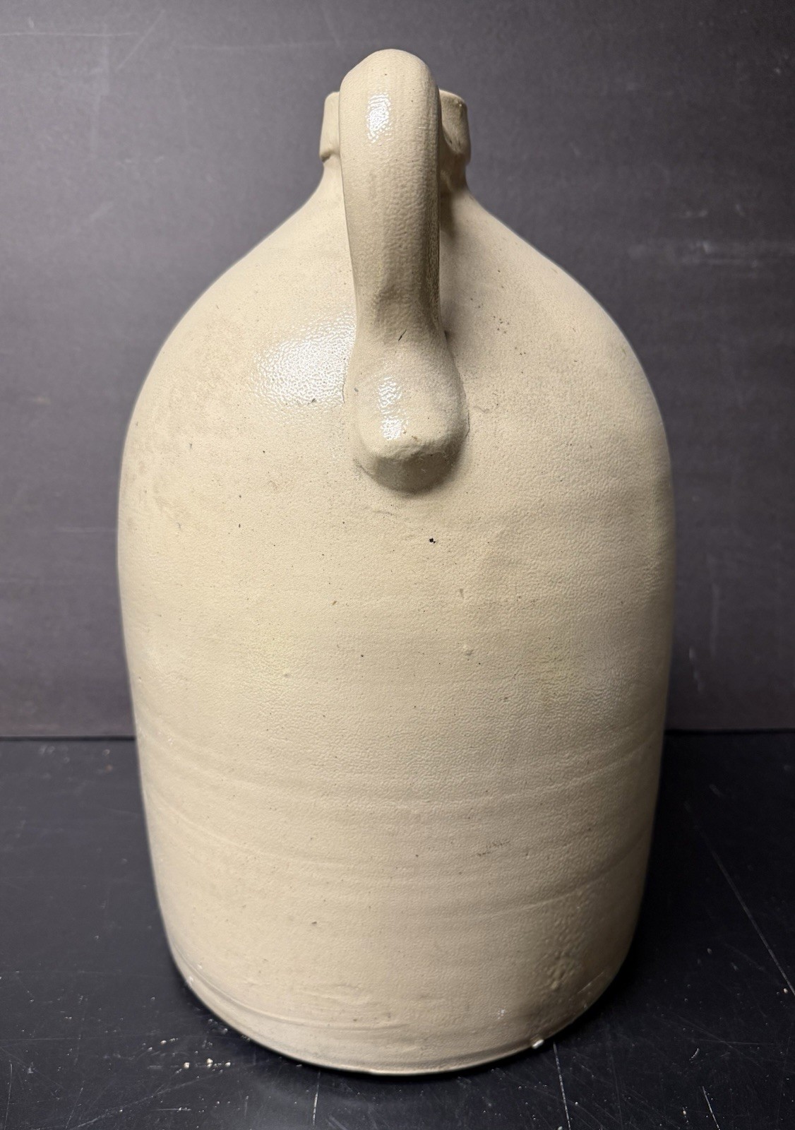 Lg Vintage Stoneware Pottery #4 Jug/Crock Stamped Satterlee & Mory Ft. Edward NY