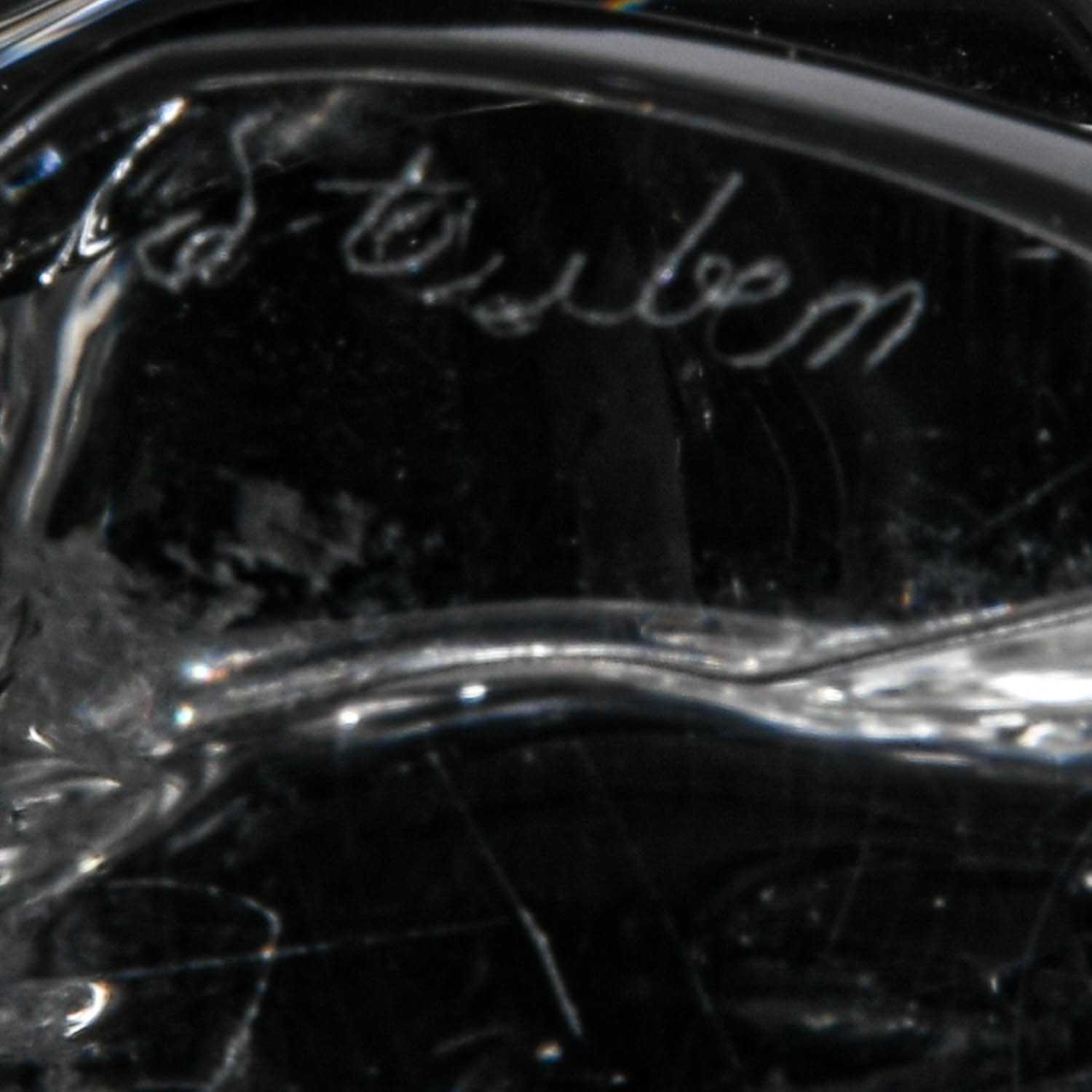 Steuben Glass Monkey Shaped Hand Cooler by Lloyd Atkins 1992