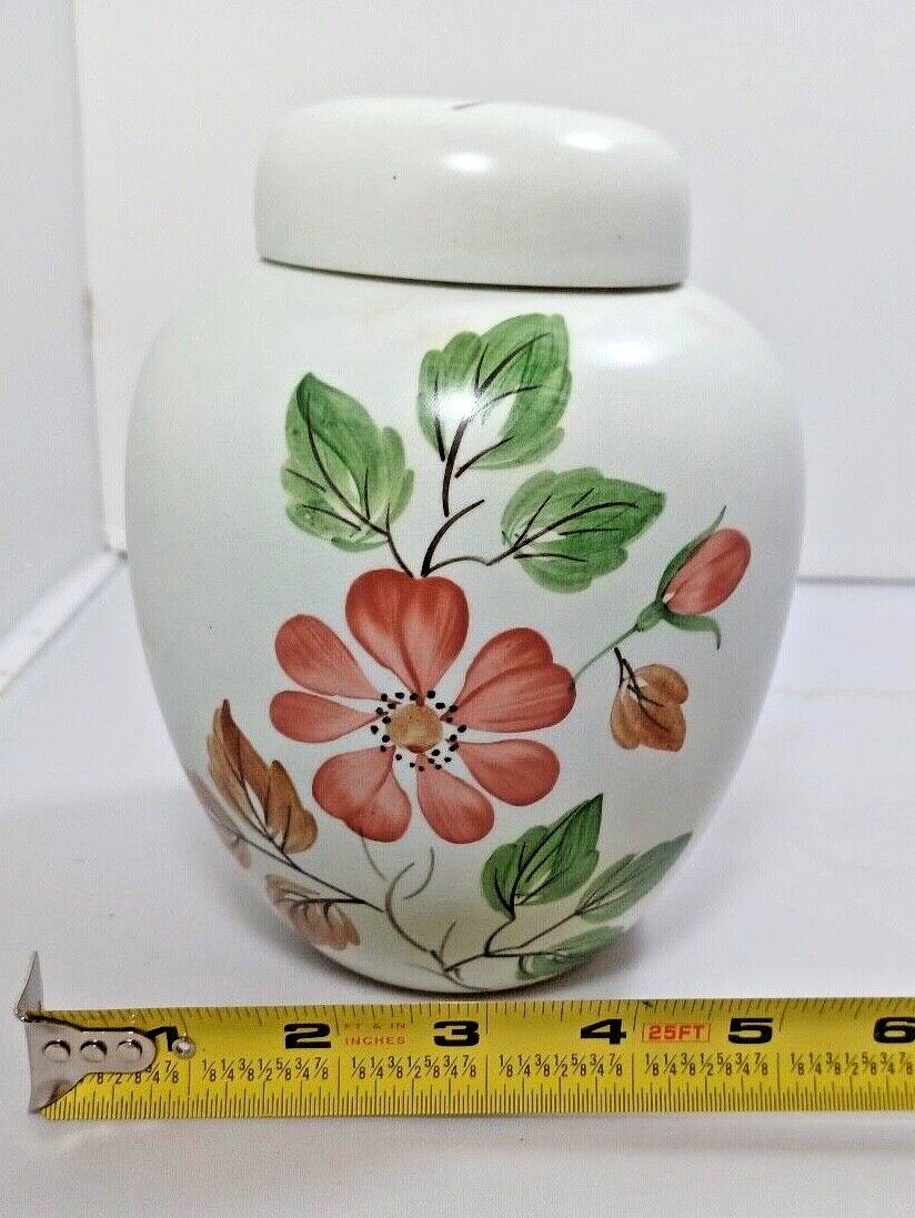 Vintage Ginger Jar Urn Vase Hand Painted Made in England Radford Floral Design
