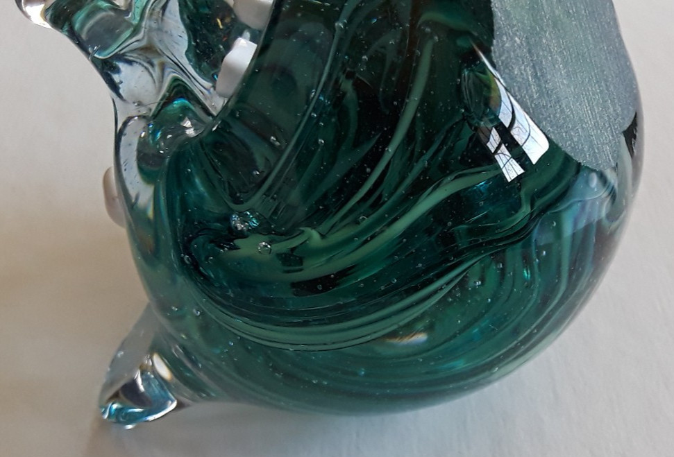 Handmade Glass Monster Face Paperweight Figurine OOAK Unique Creepy Cute Rare