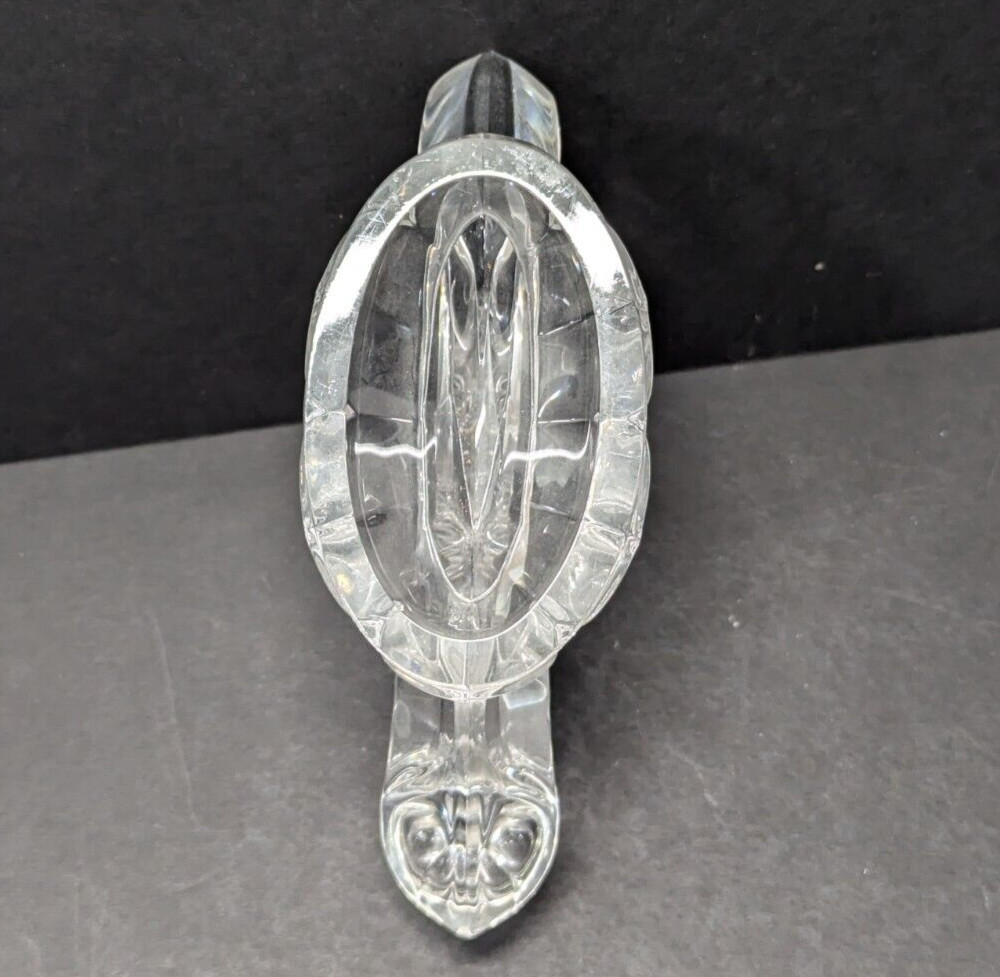 Three Arms Fostoria Crystal Triple Candle Holder 7 1/4″ Long 5 1/4 ” Tall