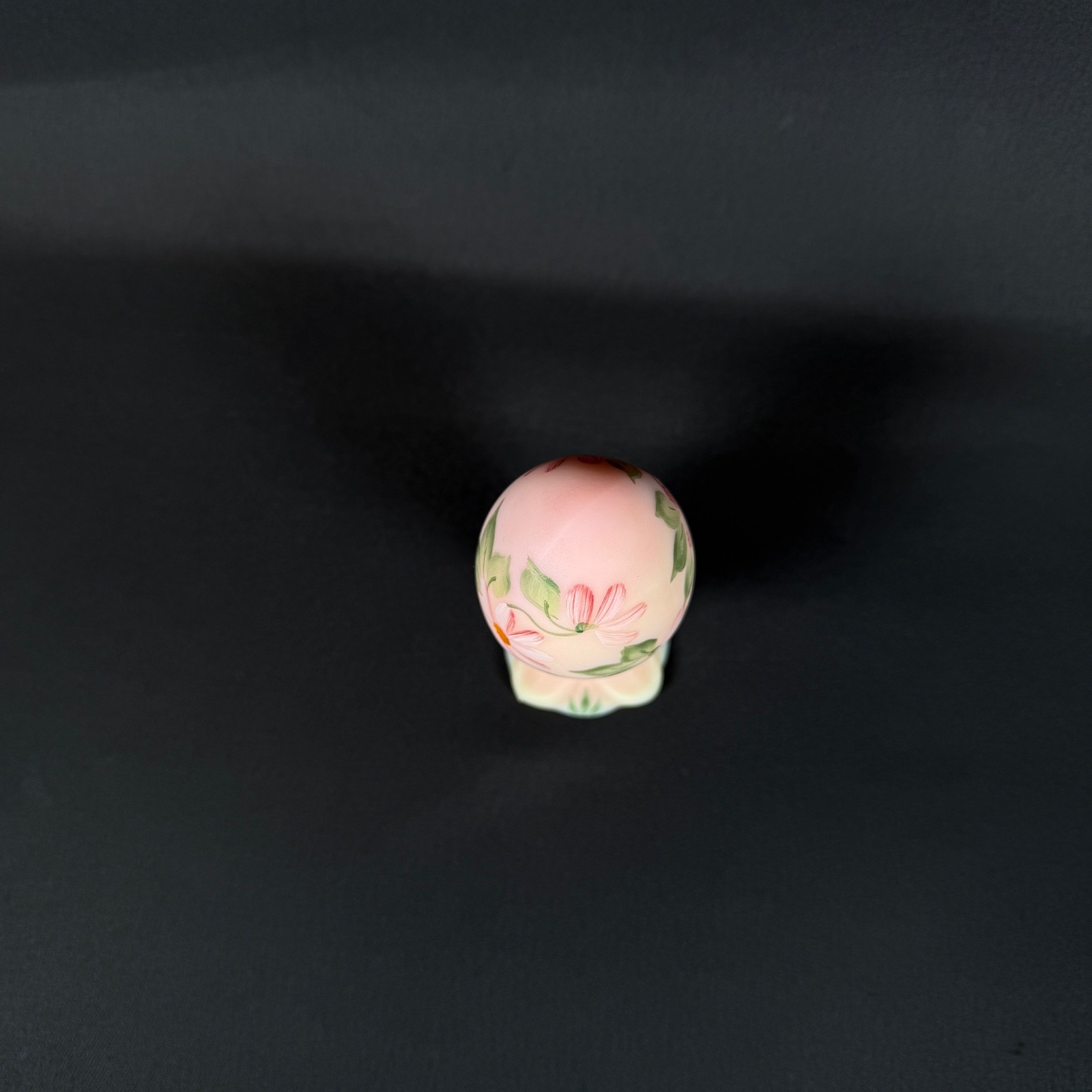 Fenton Uranium Glass Burmese Egg on Stand Pink Limited Edition 2078/3000