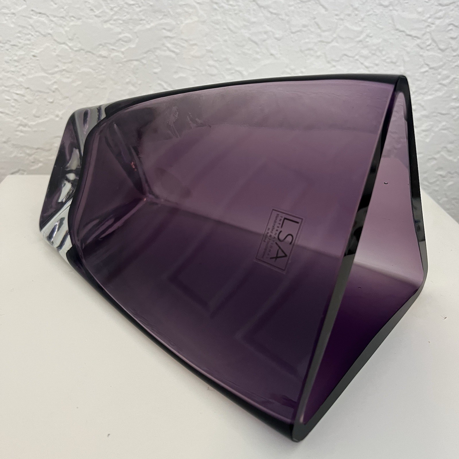 LSA International Polish Mouthblown Hand Crafted Amethyst Glass Vase Heavy 3.5pd