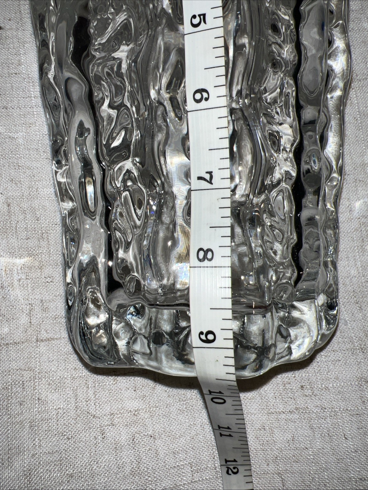 Mikasa Frostfire Crystal Base 9.5 Inches MCM Wavy Glass Beautiful Vase
