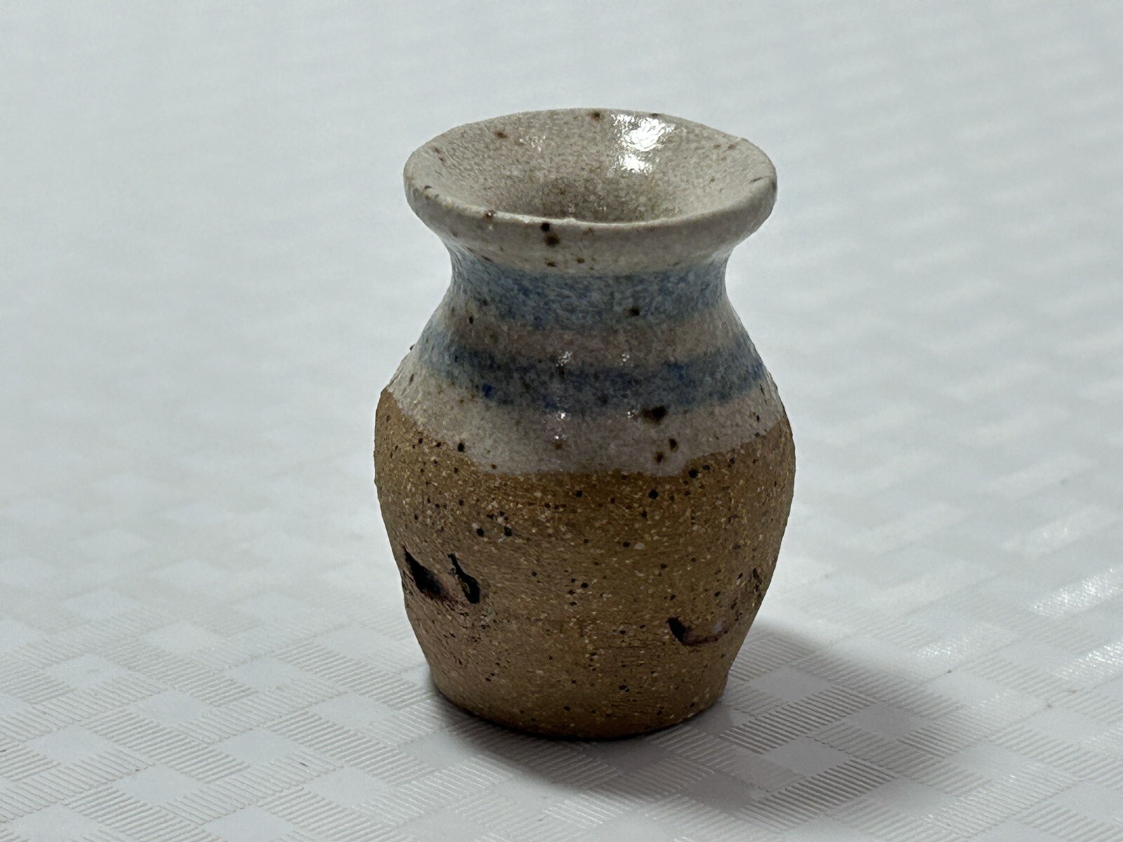 Mini Engraved Sailboat 1 5/8” Pottery Vase