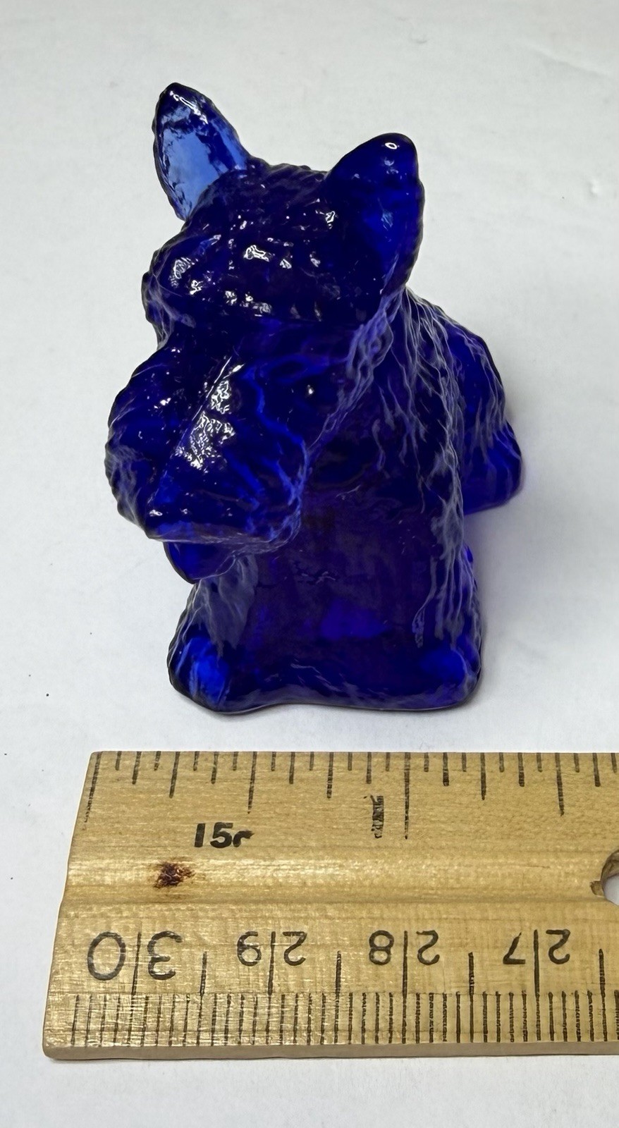 Vintage Boyd Duke The Scottie Dog Cobalt Blue Glass 2.25” B In Diamond EUC! SB2
