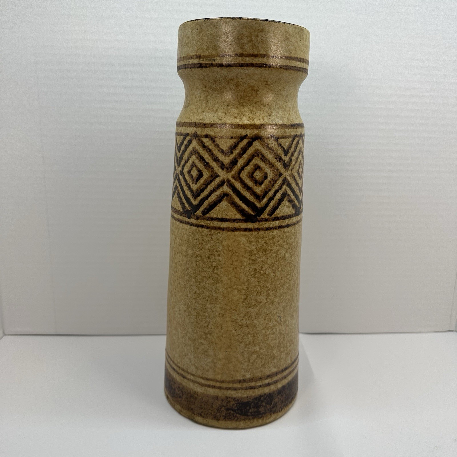 Mid-Century Glazed Robert Maxwell Pottery Craft Vase Stoneware USA 11.25”