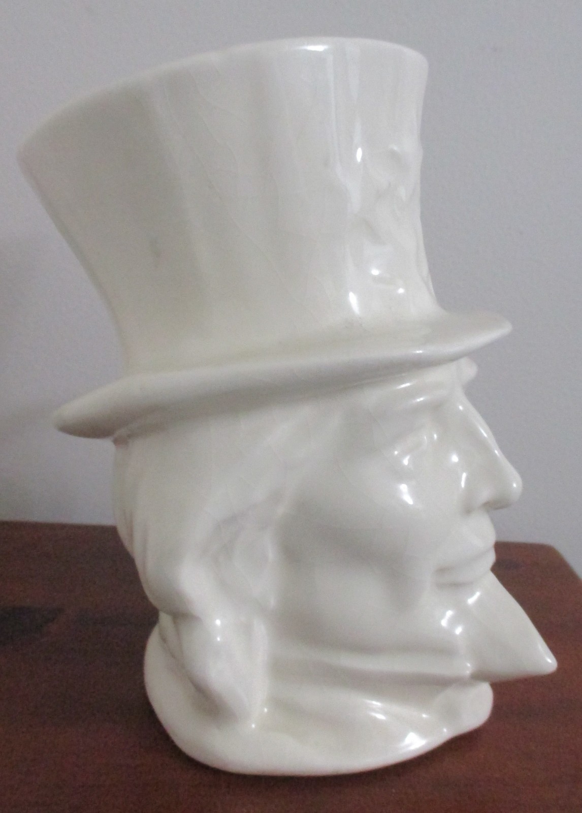 McCoy Pottery Uncle Sam Head Pottery Ceram Vase Planter White Vintage 7 1/4″ H