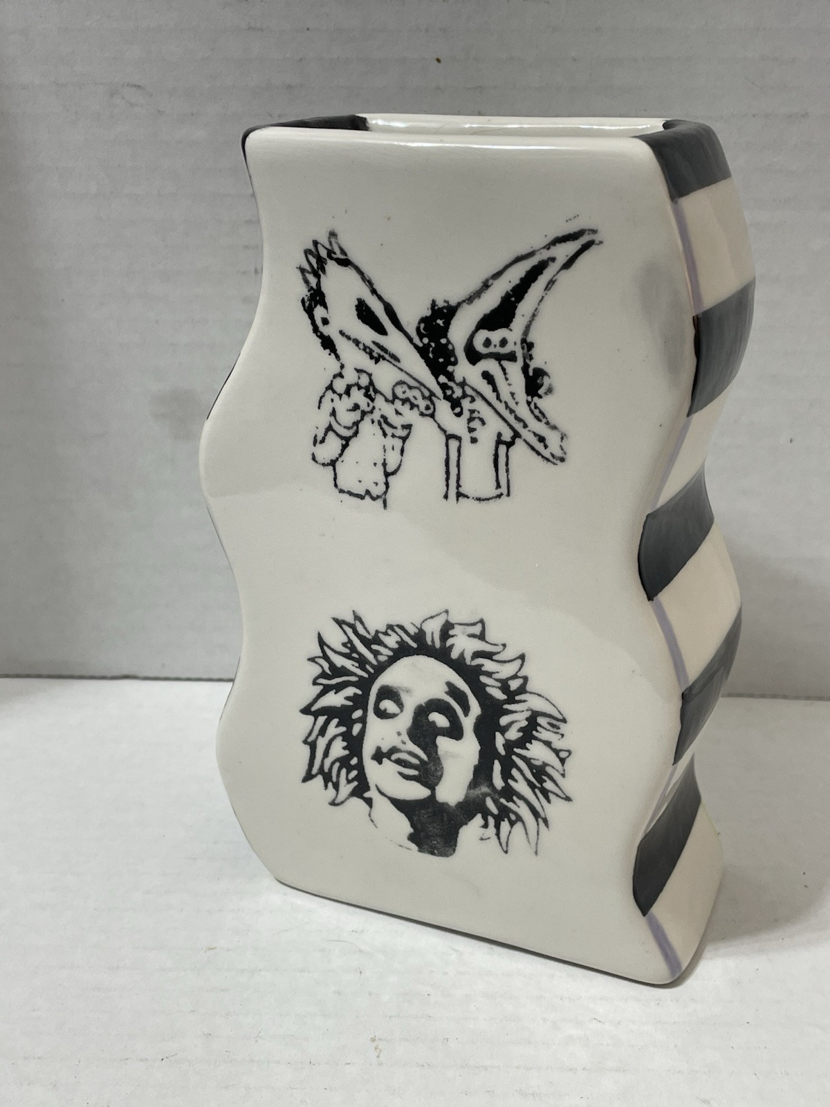 Wavy Snake Beetlejuice Vase, Pencil Holder, 6-1/2” Tall, Unique 1 Of A Kind