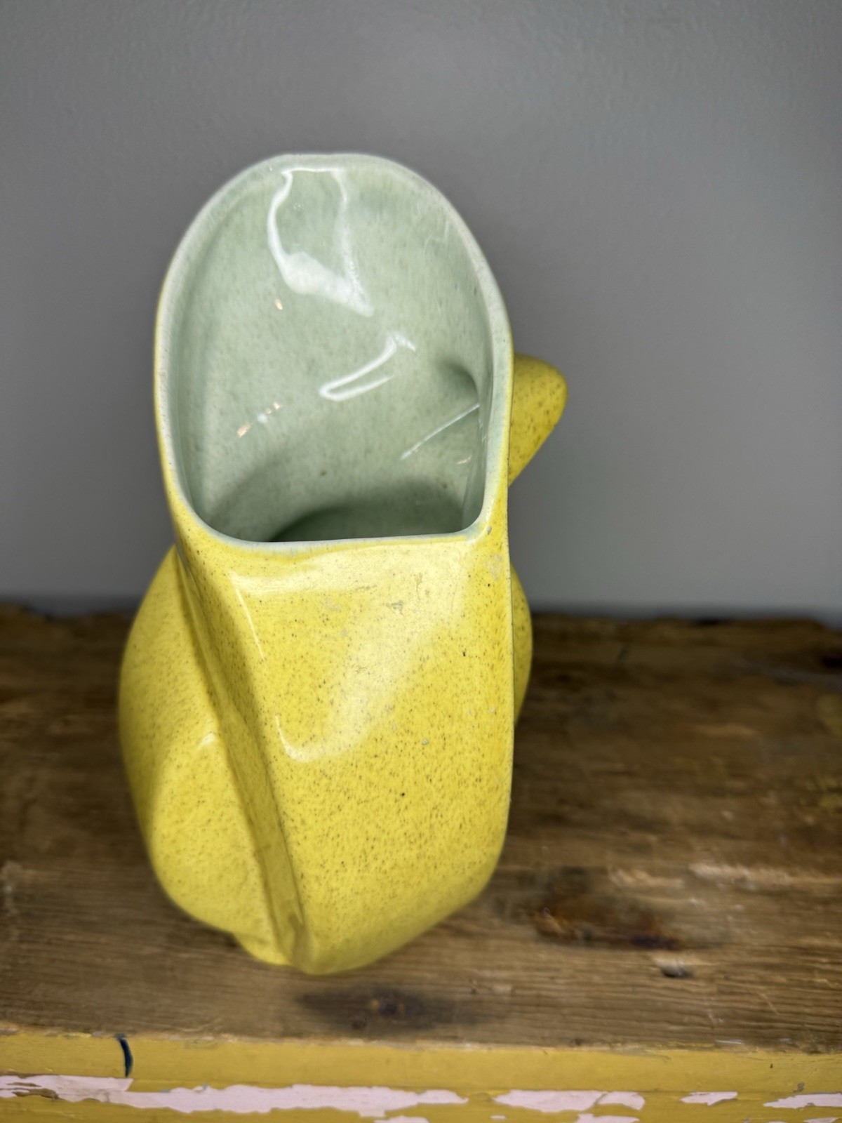 Vtg DECO CUBIST RedWing Pottery Vase #436 Chartreuse Green RedWing by Charles M
