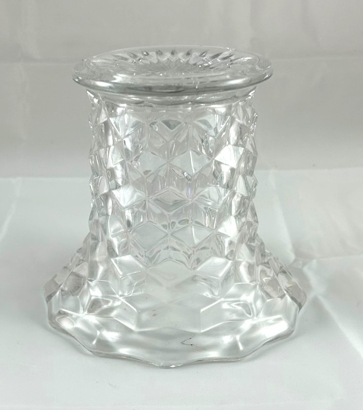 Vintage Fostoria American Crystal Glass Cubist Flared Mouth Cylinder 5.5″ Vase
