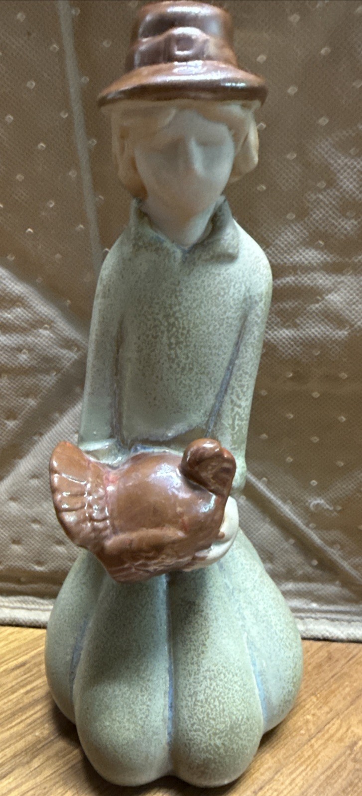 Vintage Studio Pottery Statue Figurine Thanksgiving