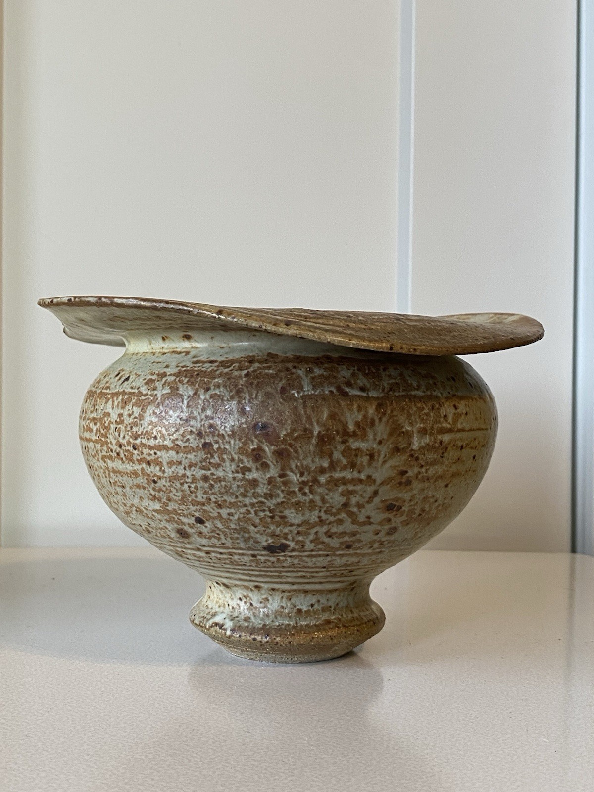 Mid Century Studio Pottery Lidded Jar PRITCHARD 1974 Unique Wabi Sabi Vintage