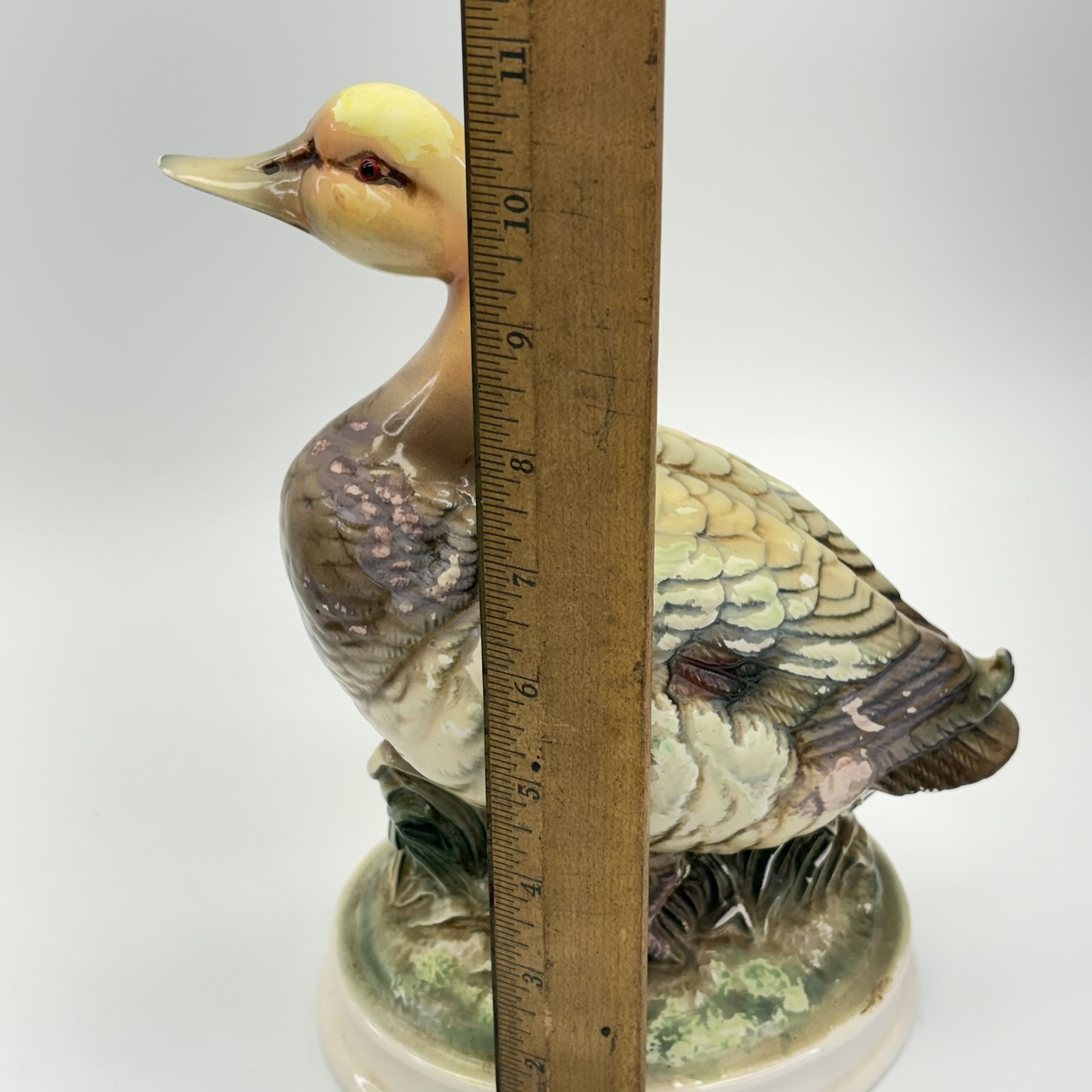 Vintage Ceramic Duck Figurines Pair Mallard Drake Hen Decorative Pottery Set