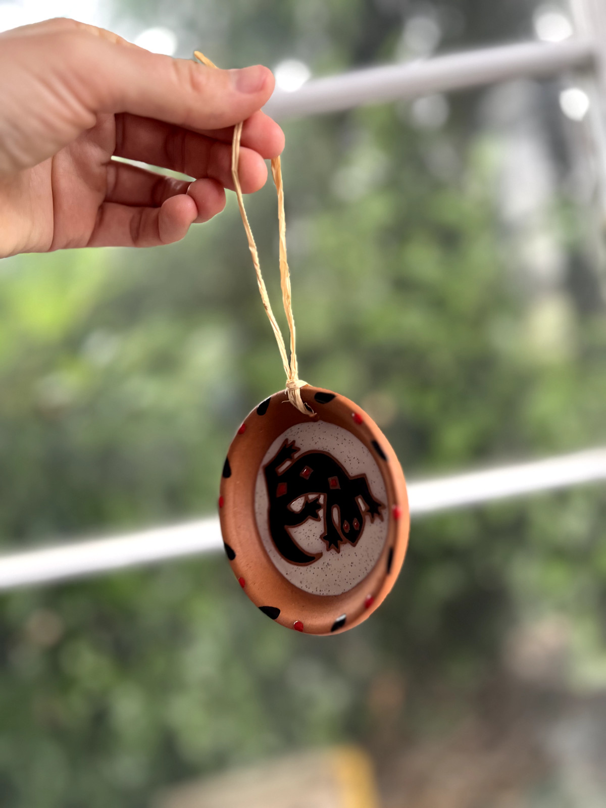 Handmade Southwest Pottery Ornament Christmas Lizard Blazing Desert Pottery