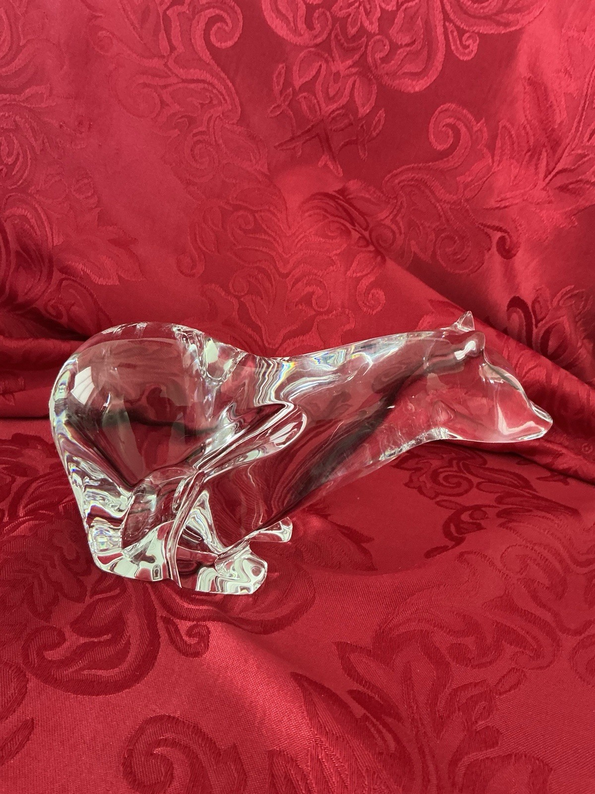 MIB FLAWLESS Stunning BACCARAT France Glass Crystal WALL STREET BEAR 7.5” Figure