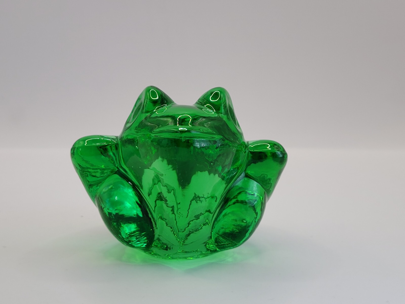 Silvestri Green Glass Frog Figurine