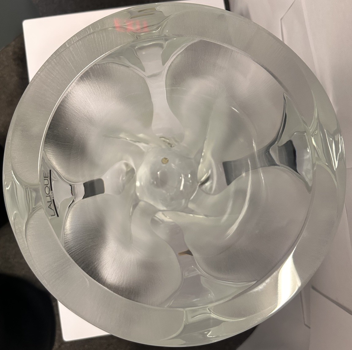 Lalique France Ingrid Crystal Vase WITH ORIGINAL BOX Marc Lalique Frosted 10.5”