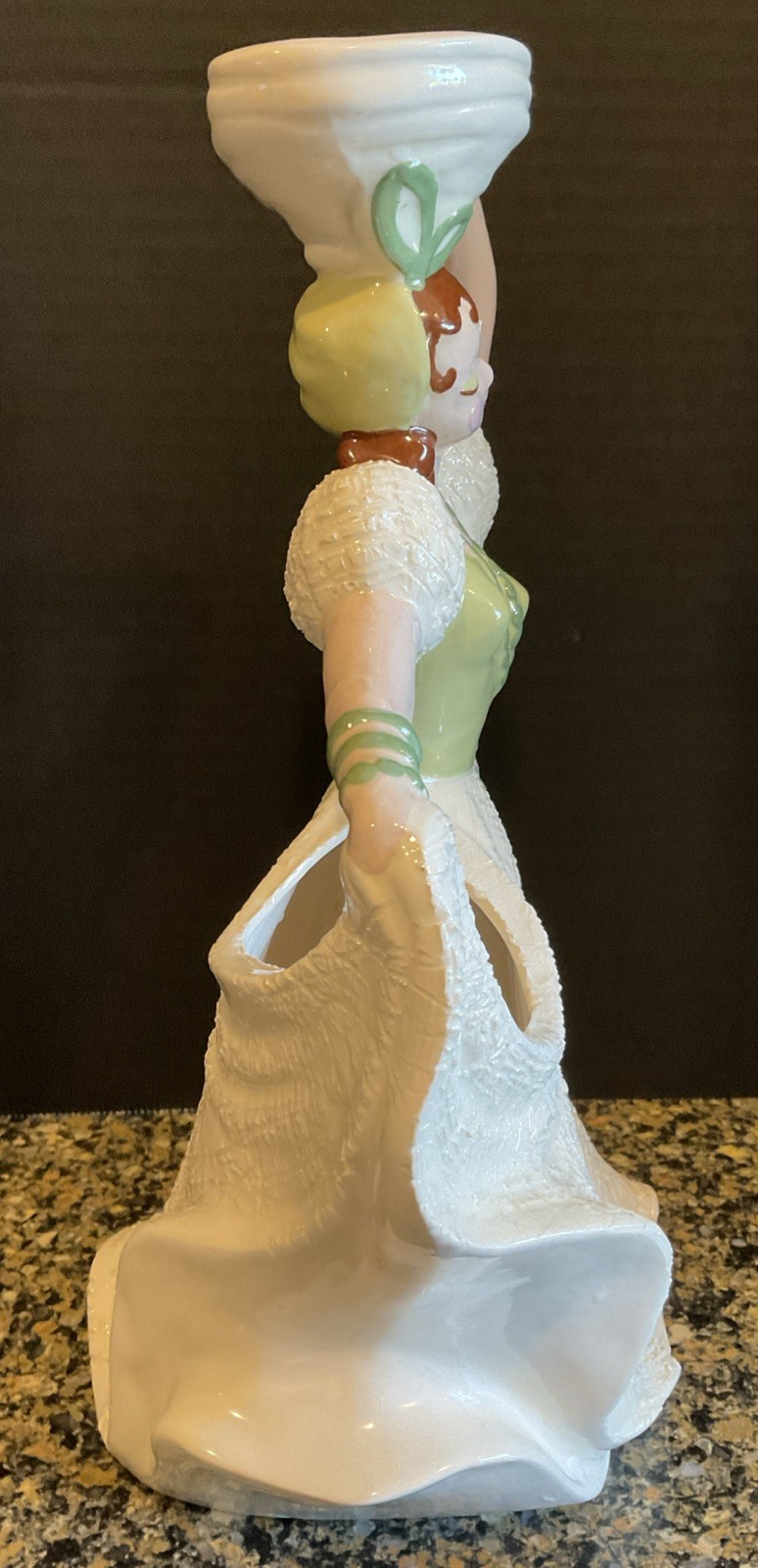 Vintage Hedi Schoop Lady Vase Planter Signed Rare Full Textured Skirt