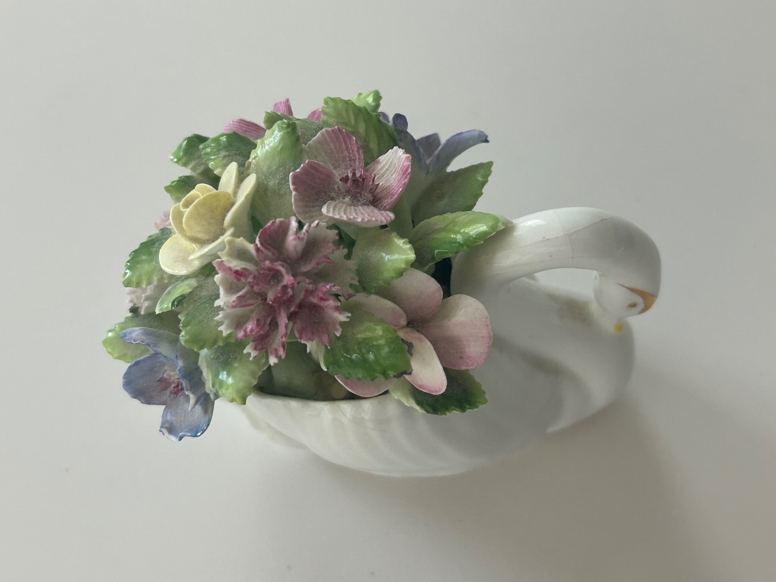Vintage ROYAL ADDERLEY, SWAN Flower Bouquet Floral BONE CHINA, Made in England