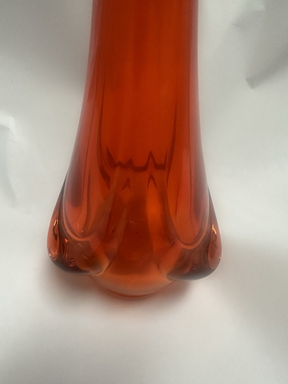 Vintage Viking Persimmon Orange Epic Drape Swung MCM Vase 14″