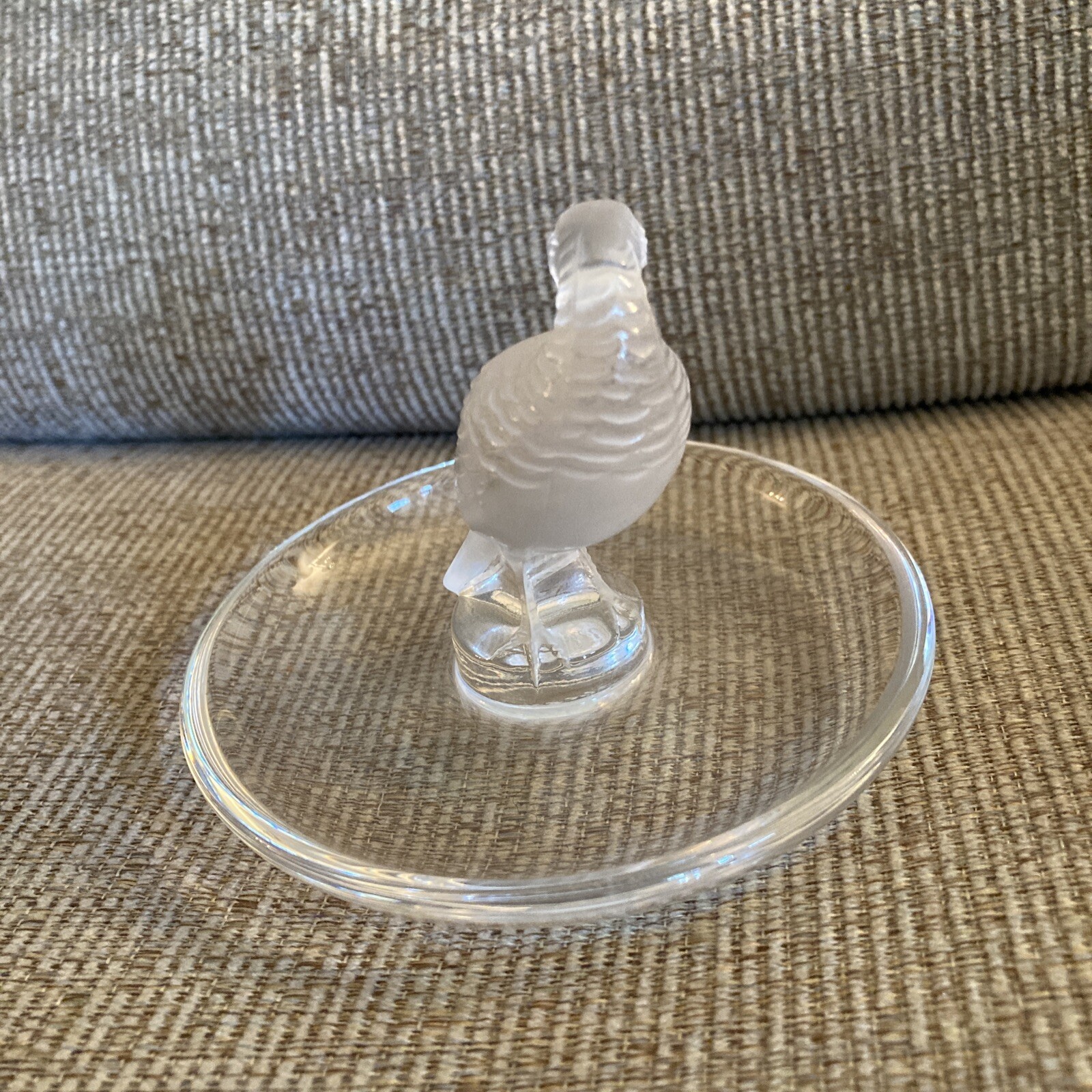 Lalique France ‘Tourterelle’ Turtledove Ring Holder/Trinket Dish