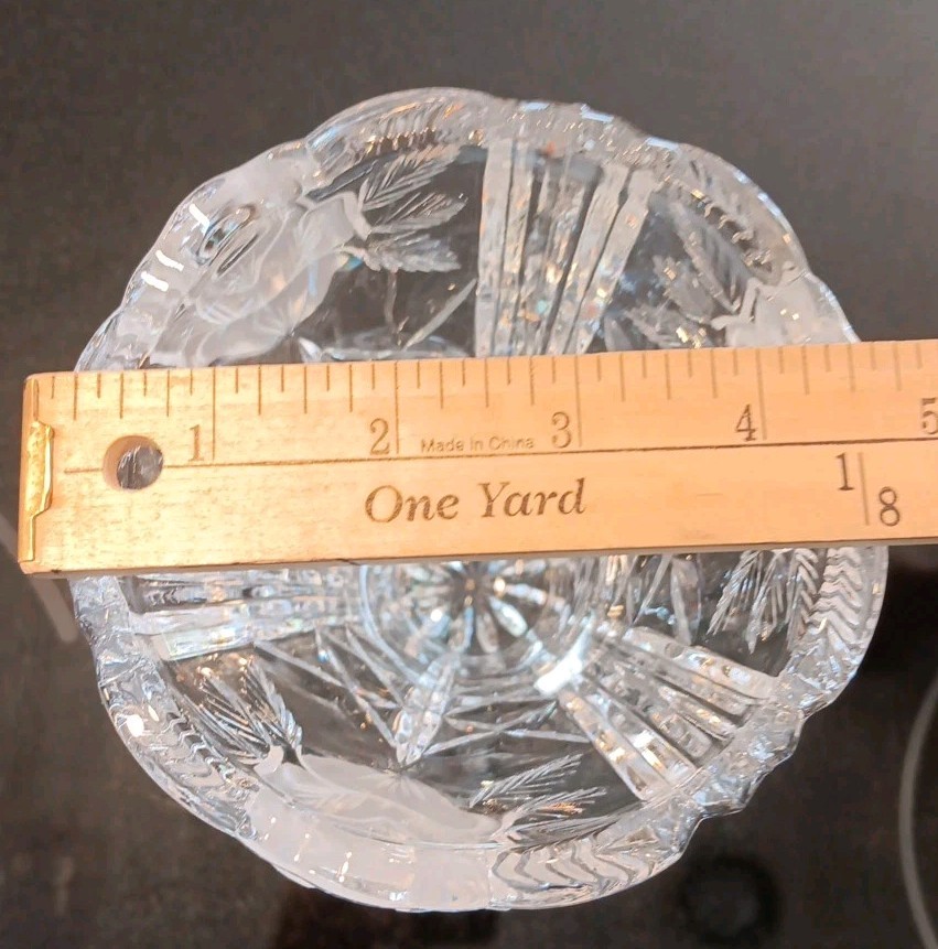 Vintage Anna Hutte Bleikristall Lead Crystal Vase made in Germany 7.5” Tall