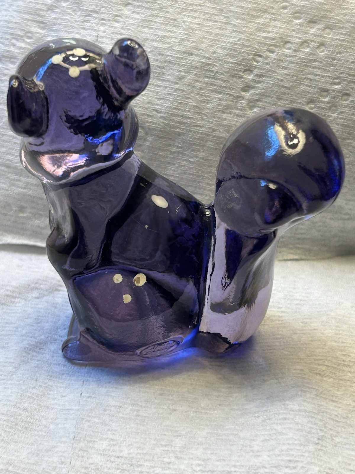 Fenton Vintage Hand Painted Purple Glass Squirrel Figurine Signed A Farley