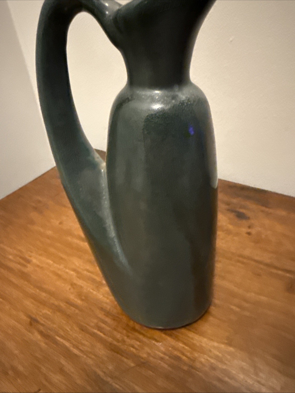 Vintage Studio Artist Pottery 7” Pitcher – Vase Green