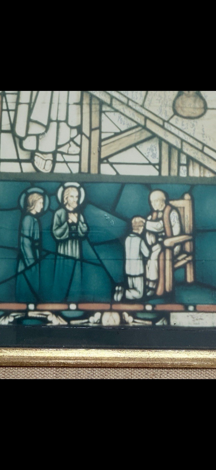 1968 Judson Studios Stained Glass Panel Episcopal Church Los Angeles