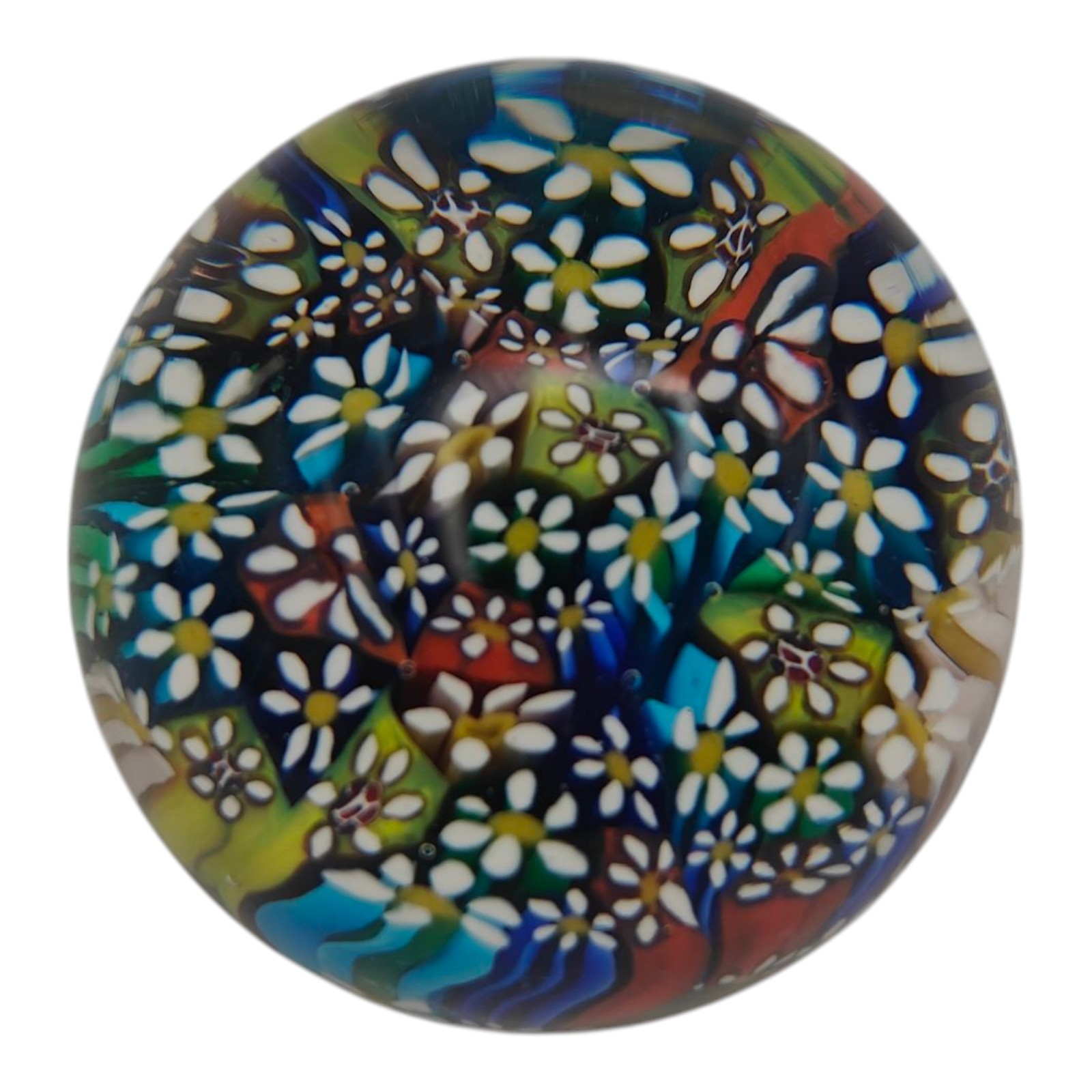 Vintage Murano Paperweight Fratelli Toso Millefiori Italy Venetian Glass