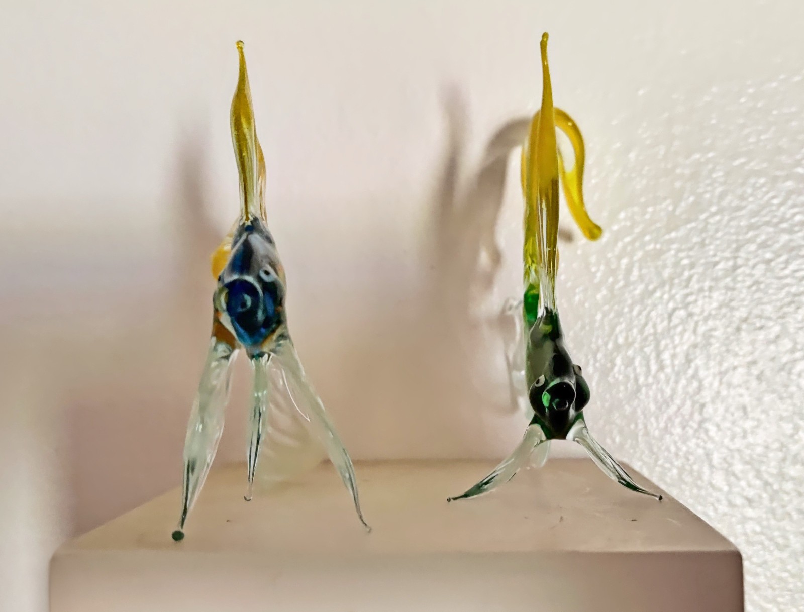 Vintage Russian Art Glass Betta (Fighting Fish) Figurines – Set of 2