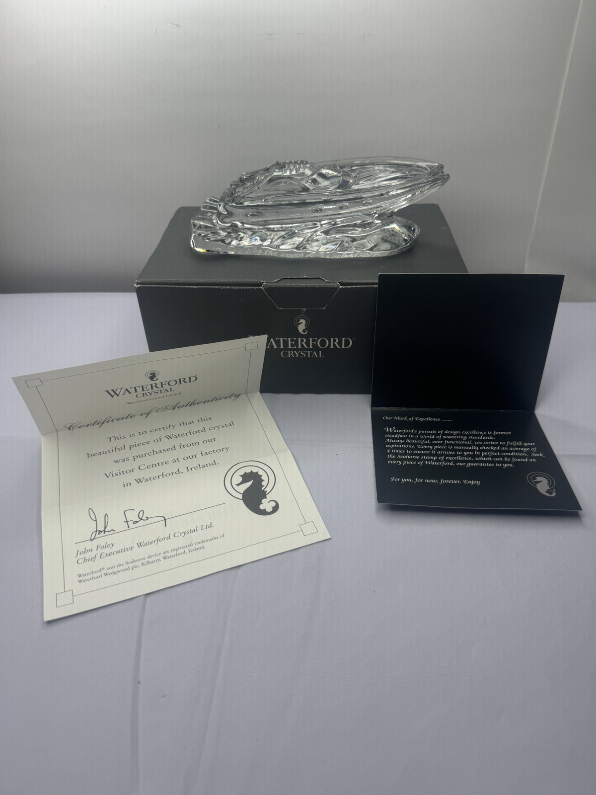 Waterford Crystal Speedboat Made in Ireland With Box And COA