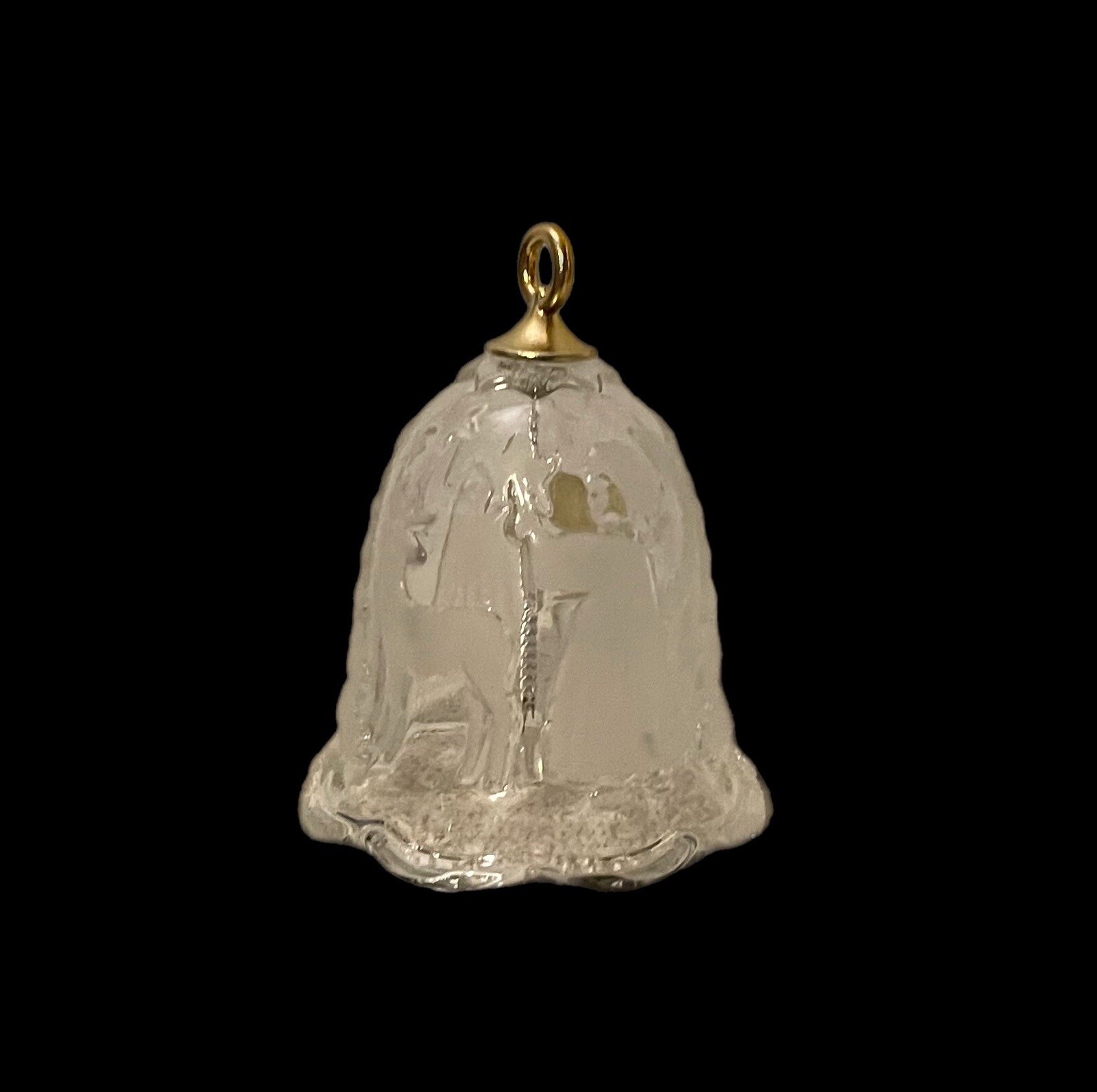 Christmas Crystal Bell Mikasa Holiday Lights Germany Frosted Vtg 1990s Box EUC