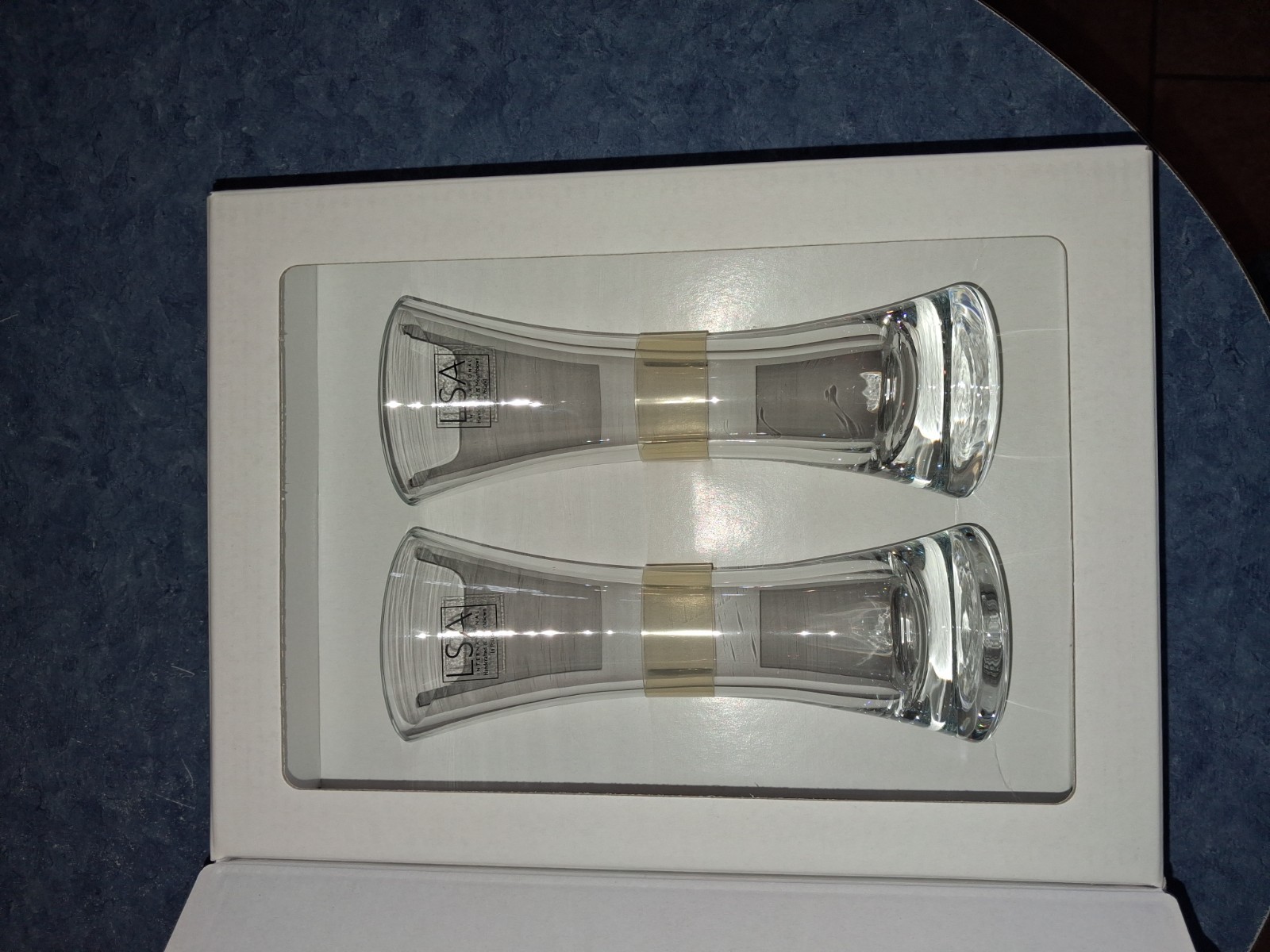 LSA International Wedding 2 Handmade Bud Vases 6.5″ Tall Made In Poland