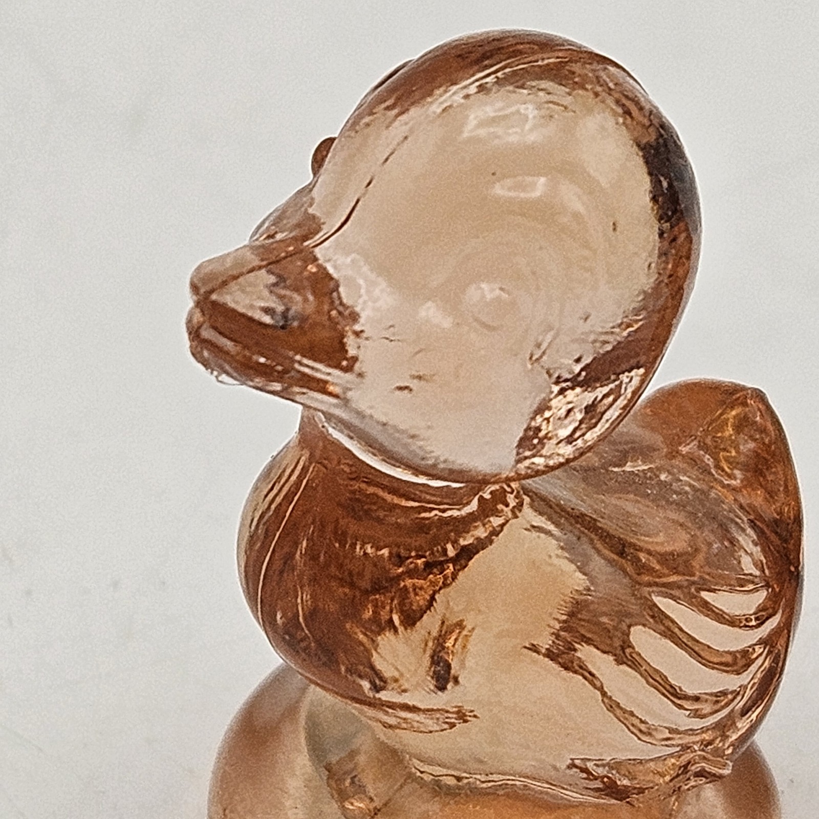 Boyds Glass ~ PAIR ~ Debbie Duck Ducklings ~ Light Rose ~ 1 1/2 inches