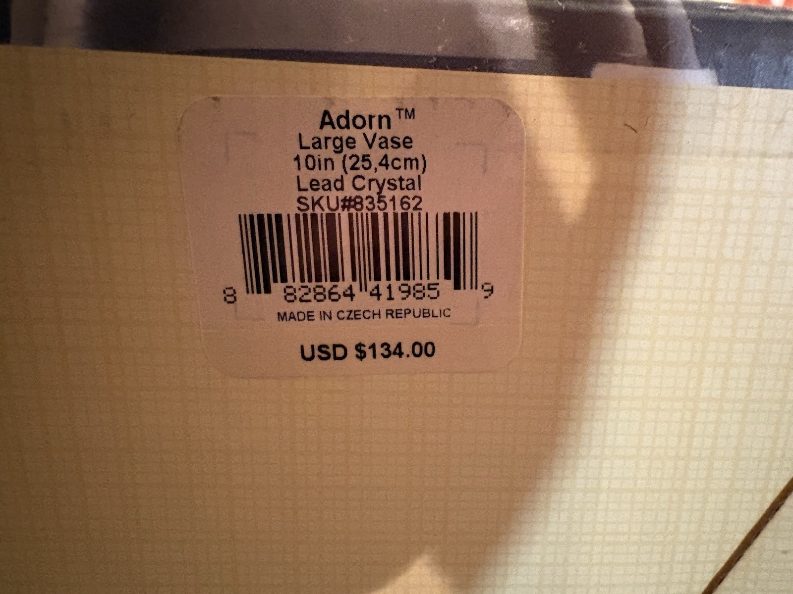 New Lenox Adorn Large Crystal Vase 10in Clear