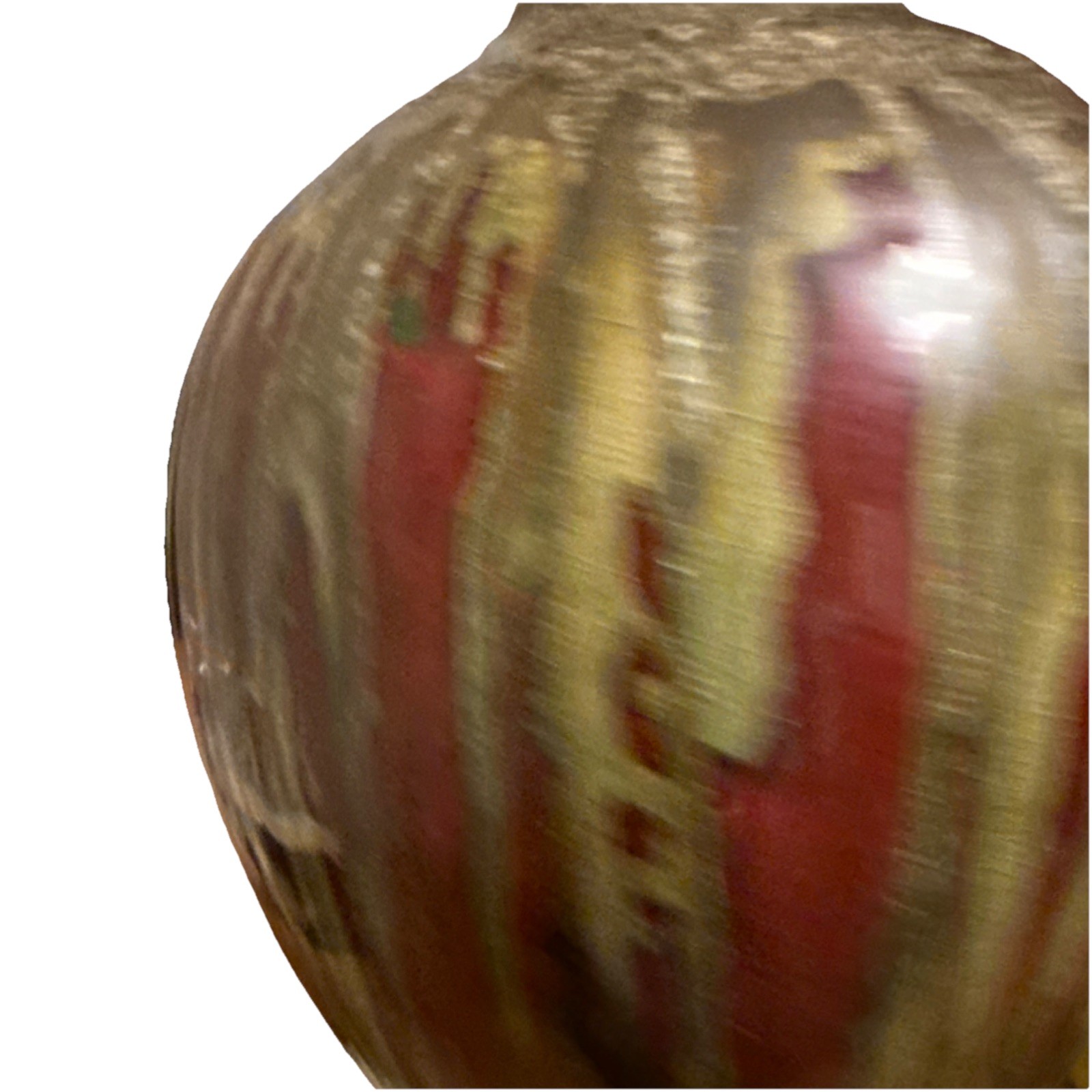 Home goods Handmade Art Pottery Vase Brown Red Abstract Glossy Decorative Clay