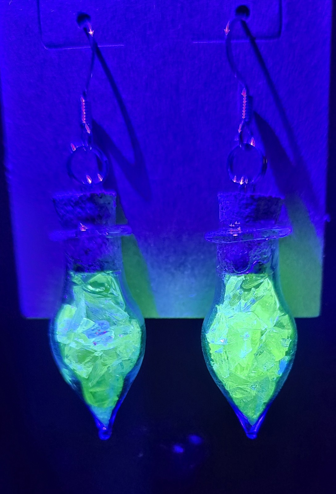 2 PAIR URANIUM GLASS EARRINGS