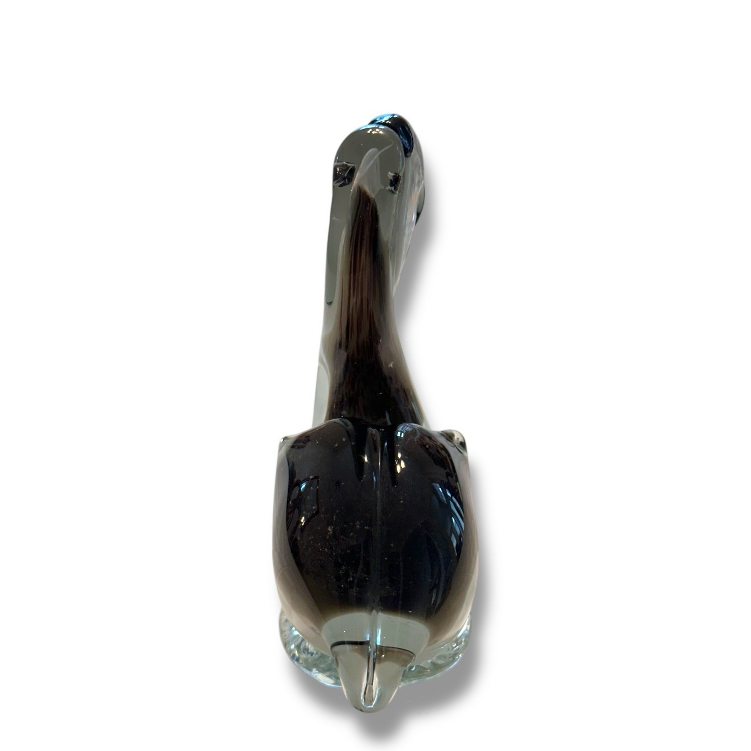 Vtg Hand Blown Art Glass Pelican Bird Figurine Statue Paper Weight 7″ Nautical