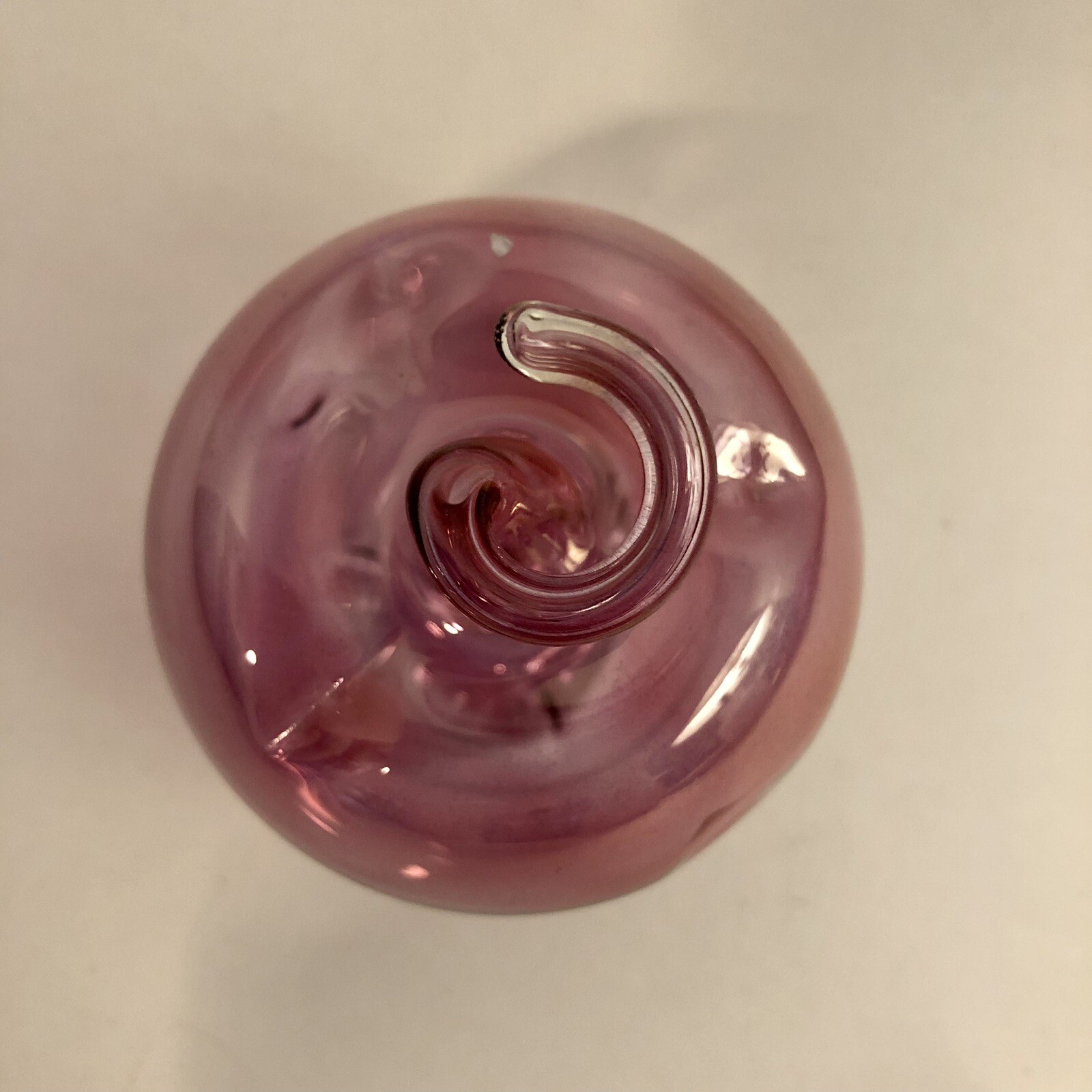 Parise Vetro Art Glass Apple Italy Hand Blown Cranberry Pink With Label ~5” Tall