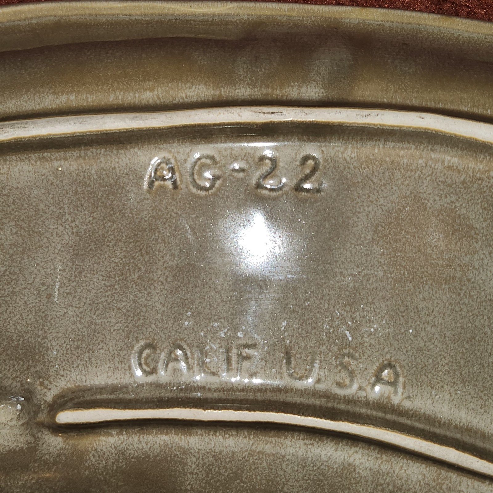 Vintage California Originals AG-22 Ashtray Large 18″ MCM Drip Glaze Teal USA